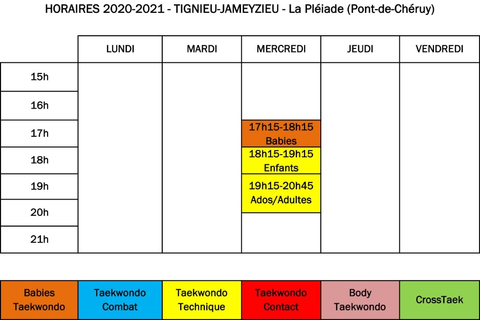 TARIF SAISON 2020/2021 TAEKWONDO ISÈRE